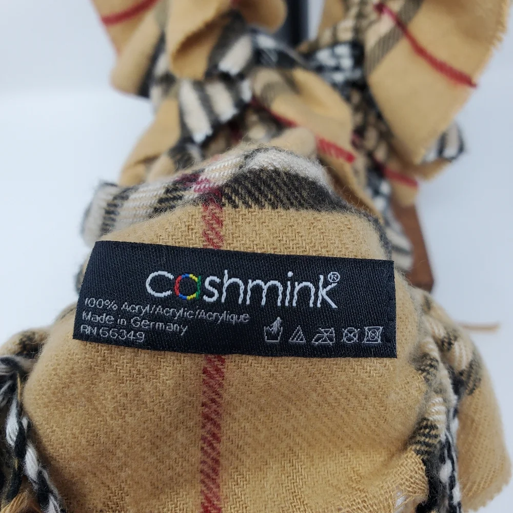Fraas Scrunch Plaid Scarf with Tassles - Picture 5 of 7